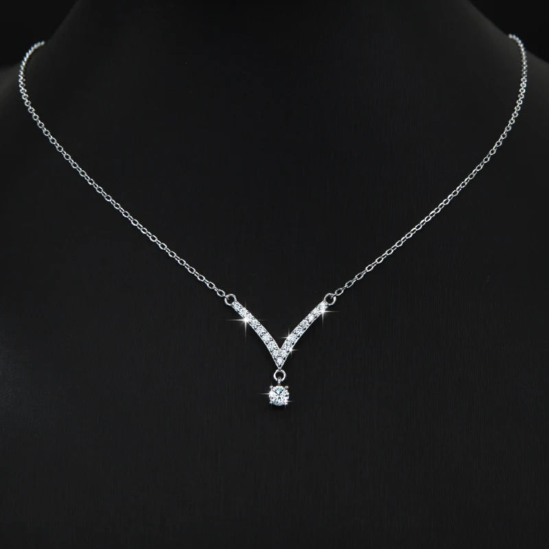 cadena plata/moizanita
